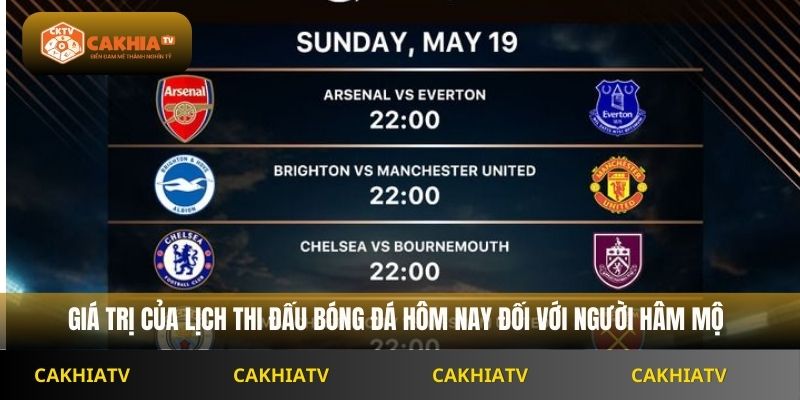 Giá trị của lịch thi đấu bóng đá hôm nay đối với người hâm mộ